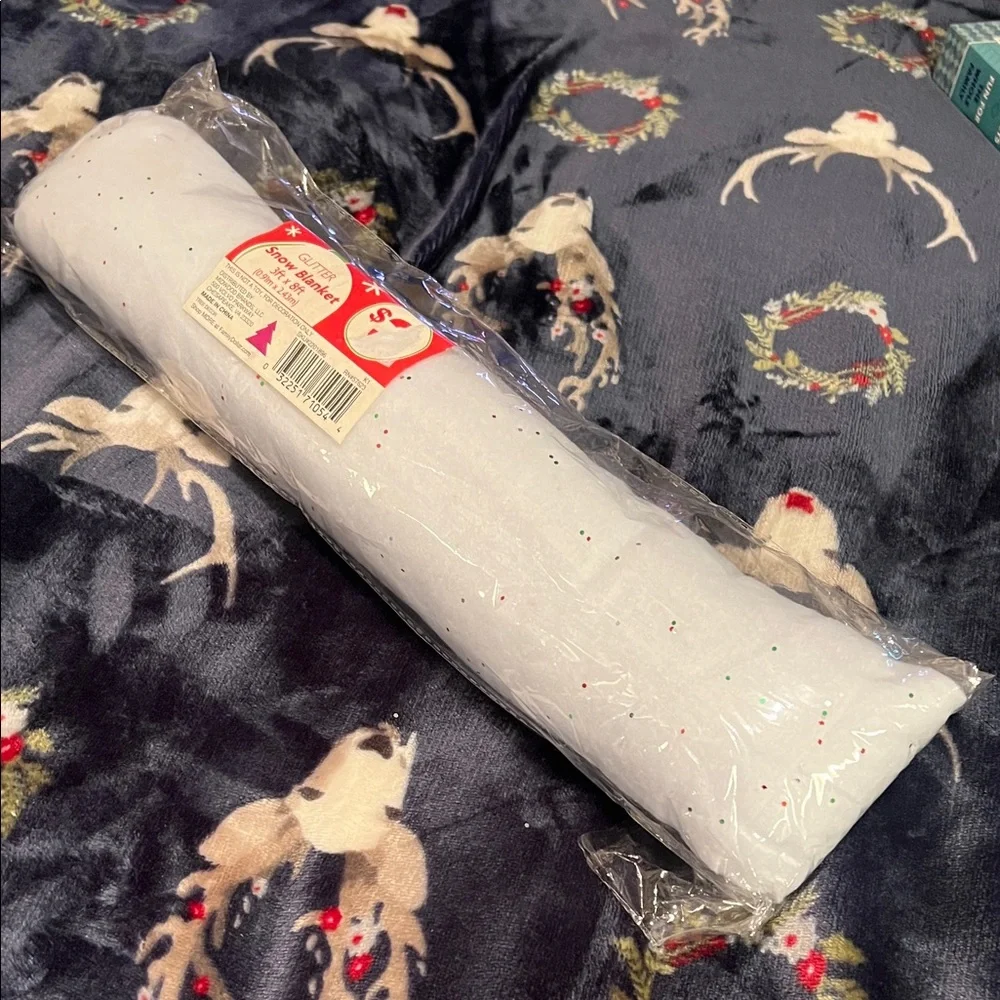 Vintage Glitter Snow Blanket - White